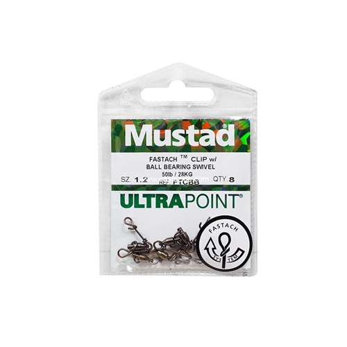 Mustad - Fastach Clip With Ball Bearing Swivel | Eastackle