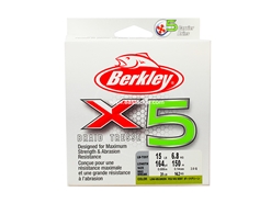Berkley - X5 150m -15LB - LOW VIS GREEN - Braided/PE Line