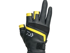 Daiwa - 2019 Light Grip 3 Finger Cut Gloves - DG-75009 - YELLOW - L Size | Eastackle