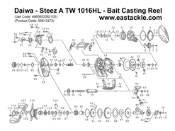 Daiwa - Steez A TW 1016HL - Bait Casting Reel - Part No1 | Eastackle