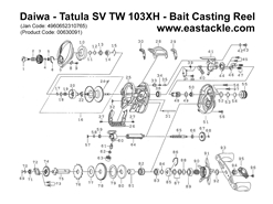 Daiwa - Tatula SV TW 103XH - Bait Casting Reel - Part No4 | Eastackle