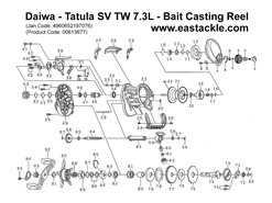 Daiwa - Tatula SV TW 7.3L - Bait Casting Reel - Part No18 | Eastackle