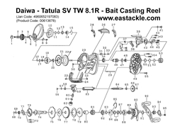 Daiwa - Tatula SV TW 8.1R - Bait Casting Reel - Part No10 | Eastackle