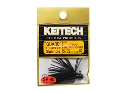Keitech - Guard Spin Jig - BLACK 001 (5/32oz) - Tungsten Skirted Jig Head | Eastackle