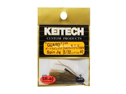 Keitech - Guard Spin Jig - SAHARA OLIVE FLK 309 (5/32oz) - Tungsten Skirted Jig Head | Eastackle