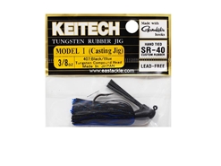 Keitech - Tungsten Rubber Jig - MODEL I - BLACK BLUE 407 (3/8oz) - Skirted Jig Heads | Eastackle