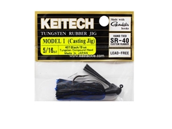 Keitech - Tungsten Rubber Jig - MODEL I - BLACK BLUE 407 (5/16oz) - Skirted Jig Heads | Eastackle