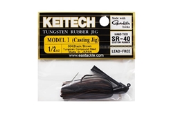 Keitech - Tungsten Rubber Jig - MODEL I - BLACK BROWN 004 (1/2oz) - Skirted Jig Heads | Eastackle
