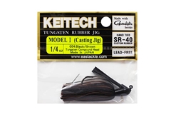 Keitech - Tungsten Rubber Jig - MODEL I - BLACK BROWN 004 (1/4oz) - Skirted Jig Heads | Eastackle