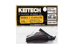 Keitech - Tungsten Rubber Jig - MODEL I - BLACK BROWN 004 (3/8oz) - Skirted Jig Heads | Eastackle