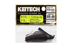 Keitech - Tungsten Rubber Jig - MODEL I - BLACK BROWN 004 (5/16oz) - Skirted Jig Heads | Eastackle