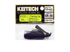 Keitech - Tungsten Rubber Jig - MODEL I - BLACK PURPLE 005 (3/8oz) - Skirted Jig Heads | Eastackle