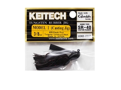 Keitech - Tungsten Rubber Jig - MODEL I - BLACK RED 408 (3/8oz) - Skirted Jig Heads | Eastackle