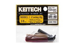 Keitech - Tungsten Rubber Jig - MODEL I - BROW PURPLE 008 (3/8oz) - Skirted Jig Heads | Eastackle