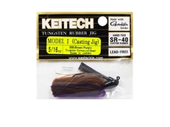 Keitech - Tungsten Rubber Jig - MODEL I - BROWN PURPLE 008 (5/16oz) - Skirted Jig Heads