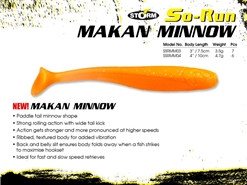 Storm - So-Run Makan Minnow 4" - SUNSET ORANGE - Soft Plastic Swim Bait | Eastackle