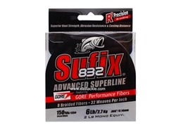 Sufix - 832 Advanced Superline 150yds - 6LB / GHOST- Braided/PE Line | Eastackle