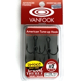 Vanfook - Black Bass Series - DT-55B - "Heavy Duty" Treble Hook #2 - Stealth Black