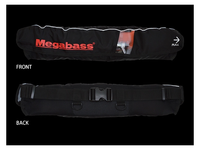 Megabass - Life Saver (Waist-Type) - BLACK - Floatation Device | Eastackle