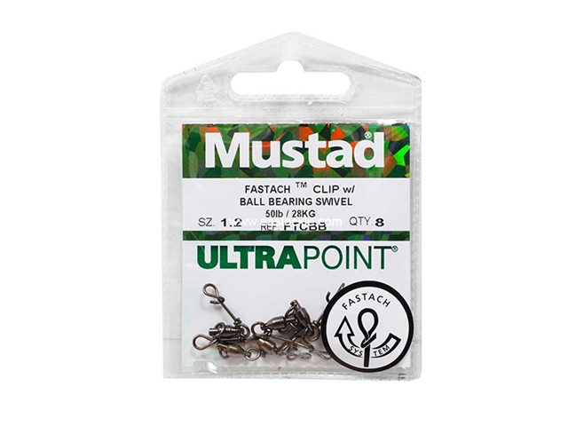 Mustad - Fastach Clip With Ball Bearing Swivel - 1.2 | Eastackle