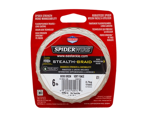 SpiderWire - Stealth-Braid 125yards - 6LB - Braid/PE Line | Eastackle