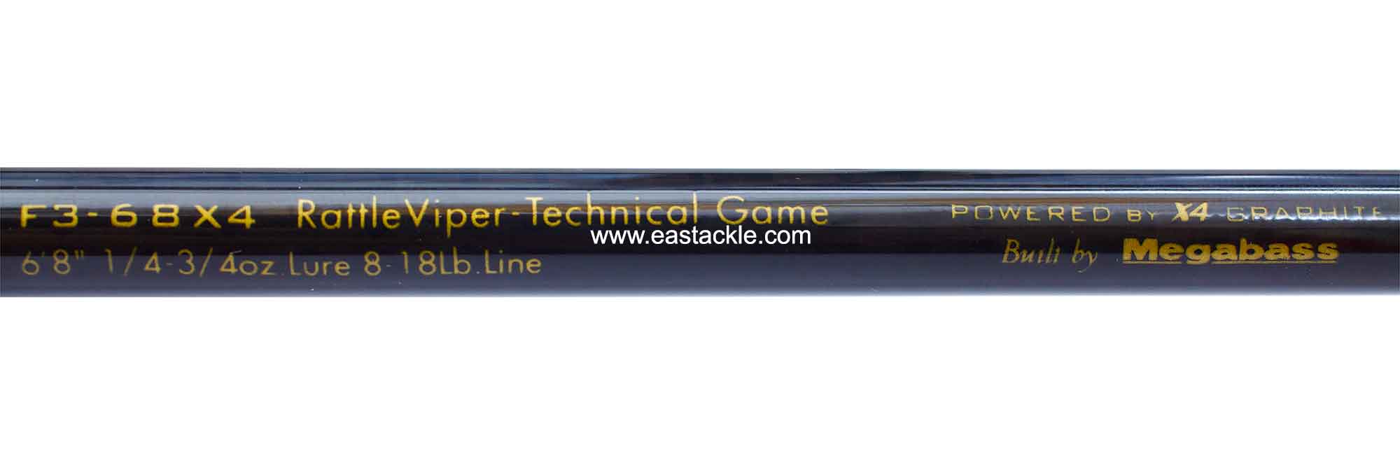 Megabass - Orochi X4 - F3-68X4 - RATTLEVIPER-TECHNICAL GAME - Bait Casting Rod - Blank Specifications