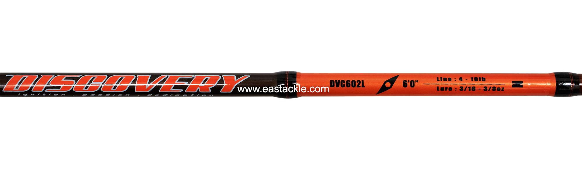 Storm - Discovery - DVC602L - Bait Casting Rod - Logo and Blank Specifications (Top View) | Eastackle