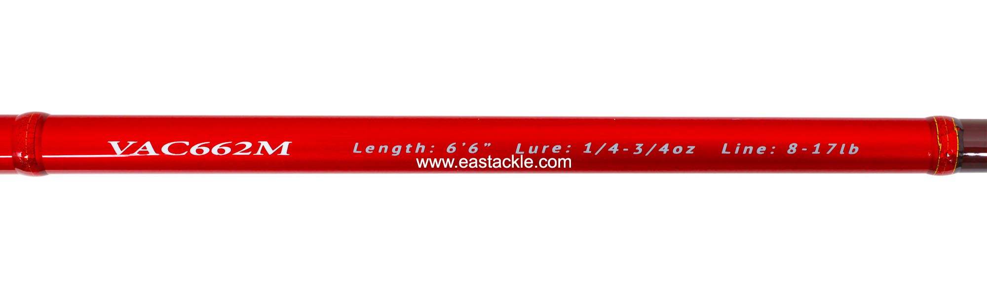 Rapala - Vaaksy - 80th Anniversary - VAC662M - Bait Casting Rod - Blank Specifications (Top View) | Eastackle