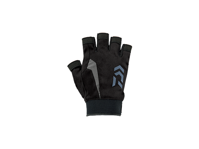 Daiwa - Nano-Front Padded Five Finger Cut Gloves - DG-61008 - BLACK - XL SIZE | Eastackle
