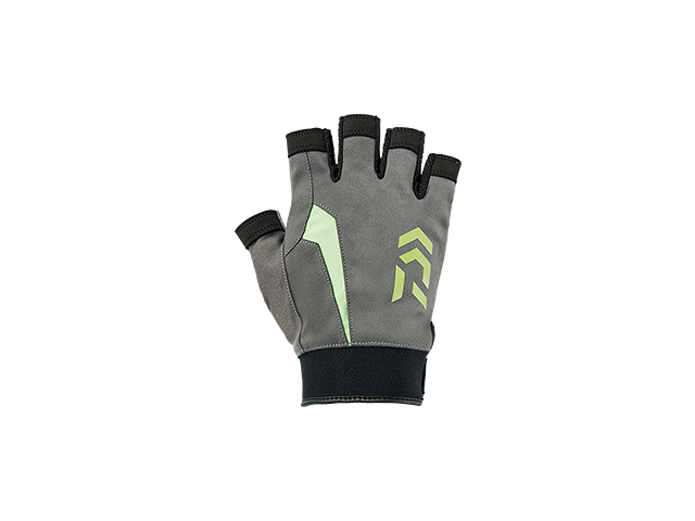 Daiwa - Nano-Front Padded Five Finger Cut Gloves - DG-61008 - GREY - XL SIZE | Eastackle