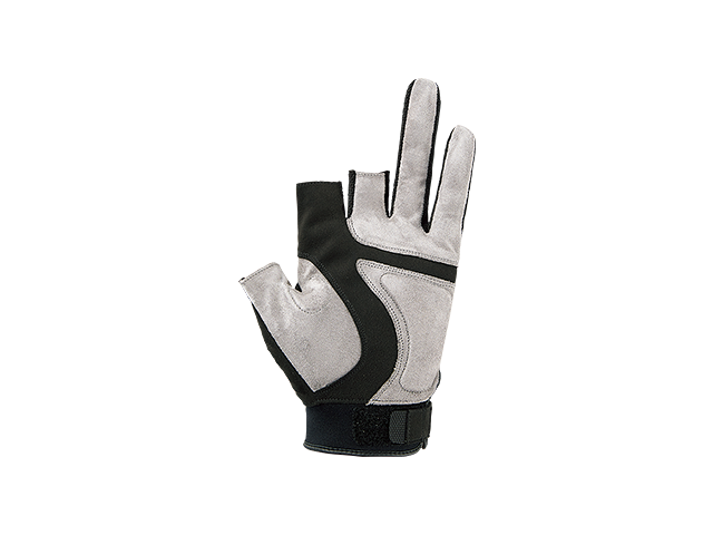 Daiwa - Nano-Front Padded Three Finger Cut Gloves - DG-60008 - GREY - XL SIZE | Eastackle