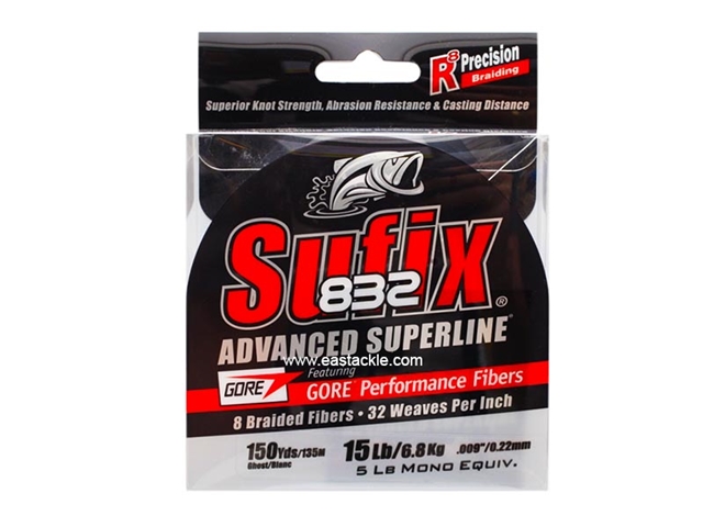 Sufix - 832 Advanced Superline 150yds - 15LB / GHOST - Braided/PE Line | Eastackle