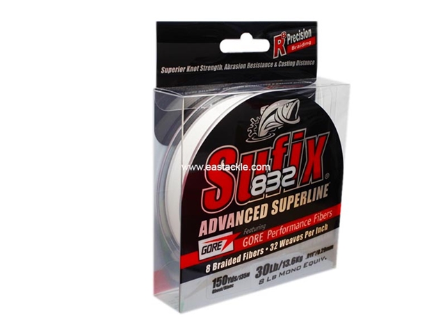 Sufix - 832 Advanced Superline 150yds - 30LB / GHOST - Braided/PE Line | Eastackle
