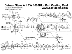 Daiwa - Steez A II TW 1000HL - Bait Casting Reel - Part No1 | Eastackle