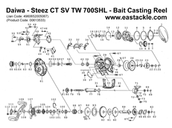 Daiwa - Steez CT SV TW 700SHL - Bait Casting Reel - Part No11 | Eastackle