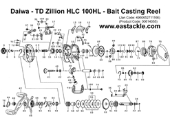 Daiwa - TD Zillion HLC 100HL - Bait Casting Reel - Part No13