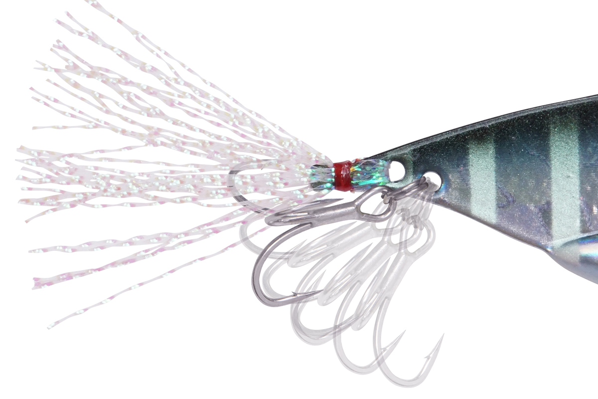 The Dyna Response's hand-tied tinsel tail reduces entanglement with the main line and generates an extremely lifelike flashing effect.