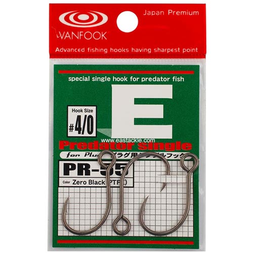 Vanfook - PR-55 - Barbed Heavy Wire Single Luring Hooks | Eastackle