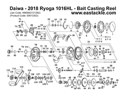 Daiwa - 2018 Ryoga 1016HL - Bait Casting Reel - Part No1