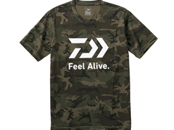 Daiwa - 2019 "FEEL ALIVE" Short Sleeve T-Shirt - DE-83009 - GREEN CAMO - Men's 2XL Size | Eastackle