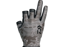 Daiwa - 2019 Light Sensitive 3 Finger Cut Gloves - DG-80009 - BLACK CAMO - L Size | Eastackle
