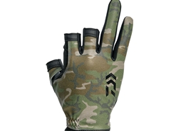 Daiwa - 2019 Light Sensitive 3 Finger Cut Gloves - DG-80009 - GREEN CAMO - L Size | Eastackle