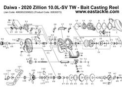Daiwa - 2020 Zillion 10.0L-SV TW - Bait Casting Reel - Part No1 | Eastackle
