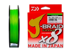 Daiwa - J-Braid Grand x8 - CHARTERUSE - 6lbs 150yards - Braided/PE Fishing Line | Eastackle