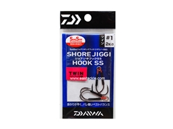 Daiwa - Shore Jiggi Hook - SS T - #1 - Short Shank Twin Assist Light Game Jigging Hook | Eastackle