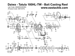 Daiwa - Tatula 100HL-TW - Bait Casting Reel - Part No10 | Eastackle