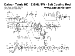 Daiwa - Tatula HD 153SHL-TW - Bait Casting Reel - Part No1 | Eastackle