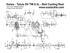 Daiwa - Tatula SV TW 6.3L - Bait Casting Reel - Part No1 | Eastackle