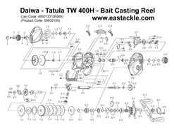 Daiwa - Tatula TW 400H - Bait Casting Reel - Part No1 | Eastackle