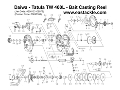 Daiwa - Tatula TW 400L - Bait Casting Reel - Part No1 | Eastackle